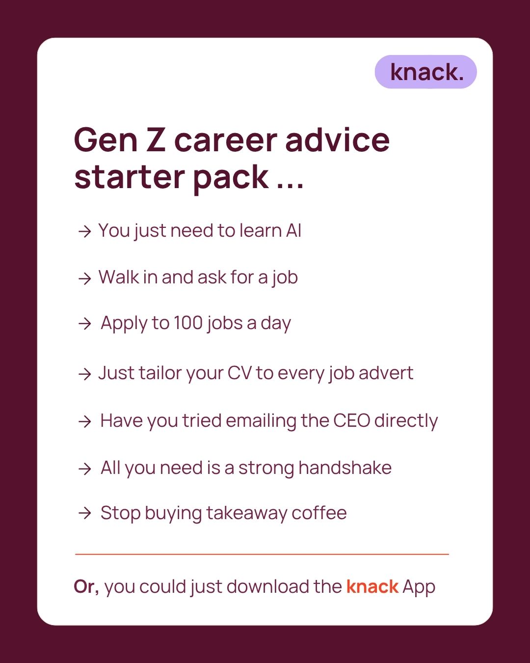 Knack social post