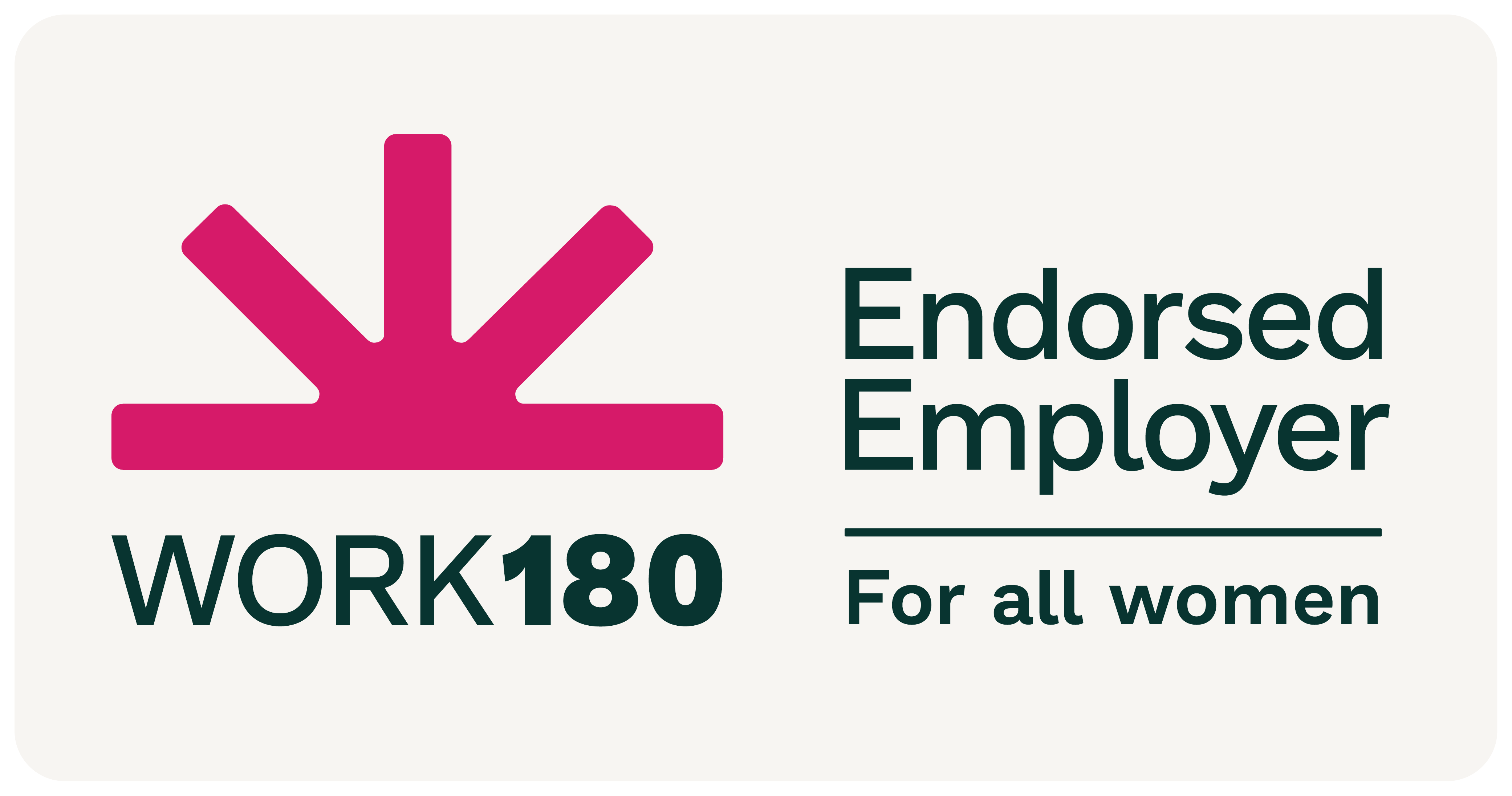 WORK180 Endorsed Employer badge, horizontal, cloud