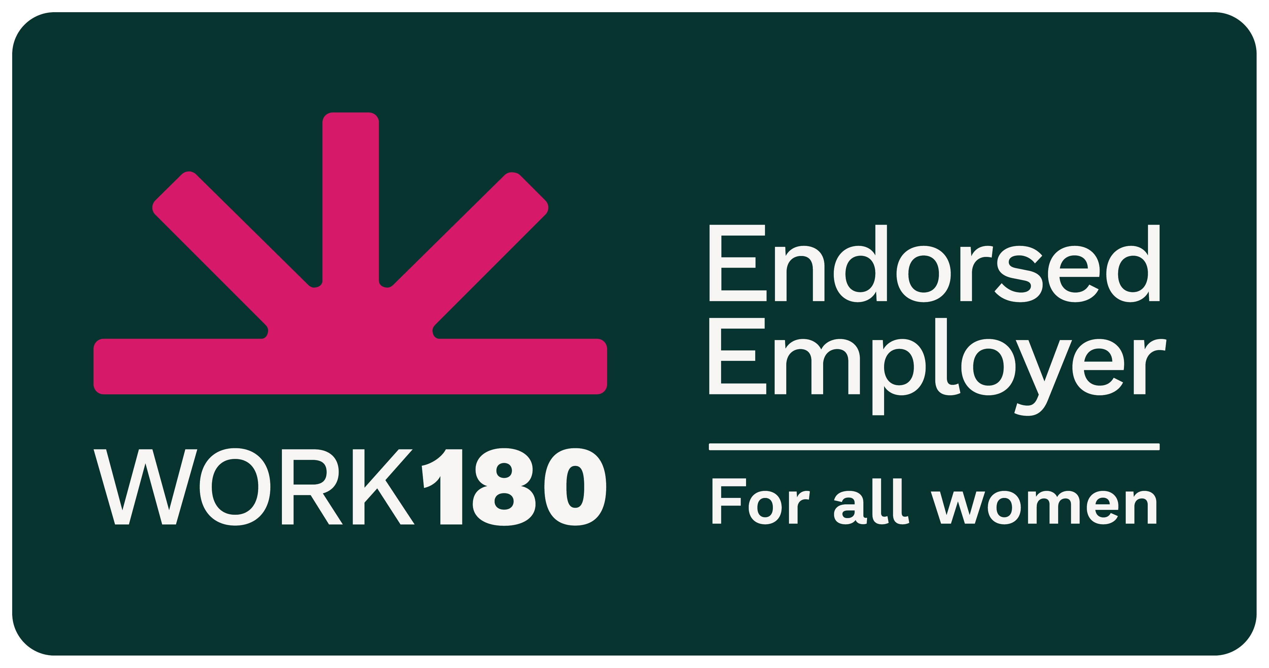 WORK180 Endorsed Employer badge, horizontal, deep sea